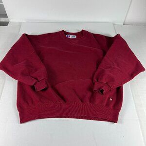 VTG Russell Athletic Sweatshirt Extra Large Red Faded Embroidered Crewneck USA